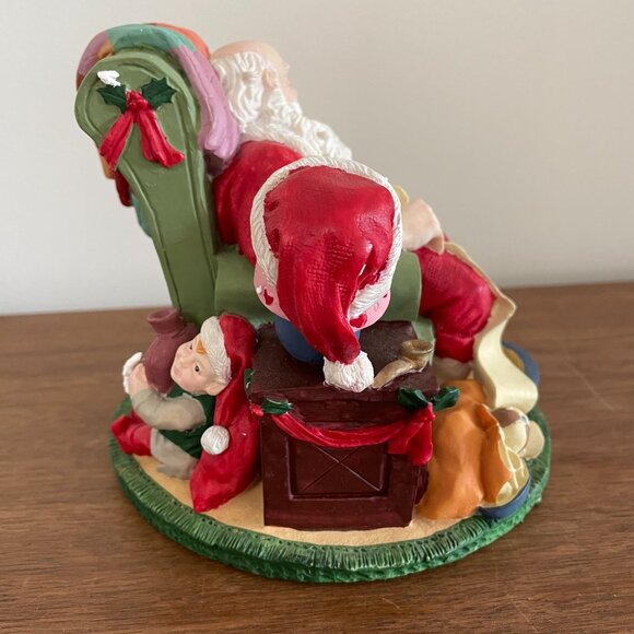 Santa's Best Classic Collectables Figurine Christmas Checking List 1991 Napping - Picture 4 of 14